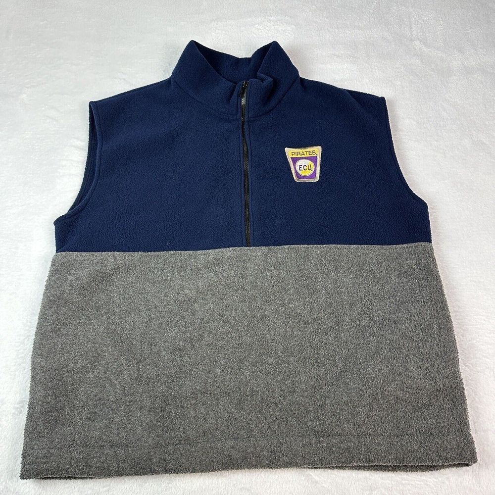 Vintage East Carolina Pirates Vest Adult XL Full Zip Fleece Jones & Mitchell Men